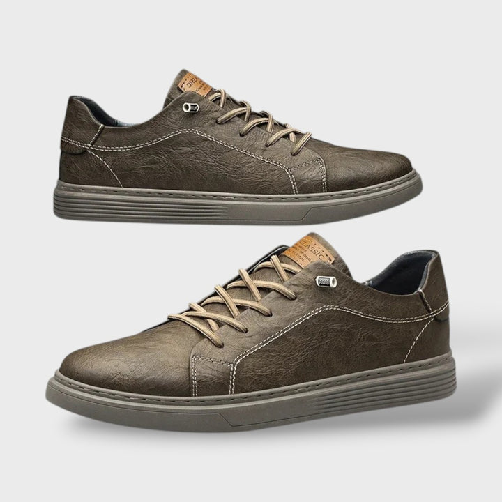 Herren Oxford-Sneaker in Weiß mit Perforationsdetails und weißer Sohle