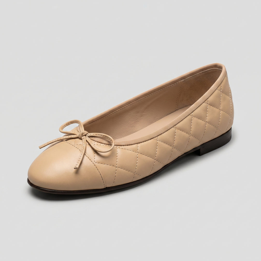 Apricot Ballerina Rautensteppung Schleife Schrägsicht