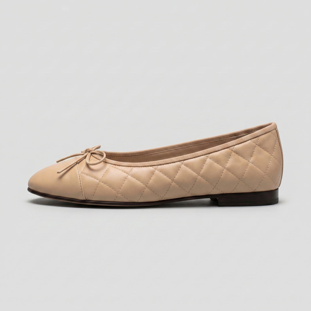 Apricot Ballerina Rautensteppung Schleife Seitenansicht