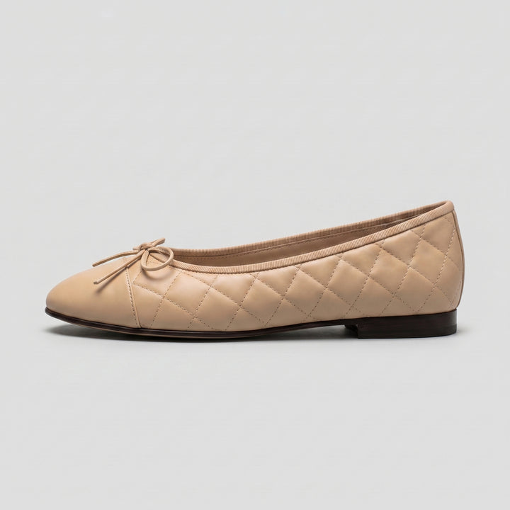 Apricot Ballerina Rautensteppung Schleife Seitenansicht