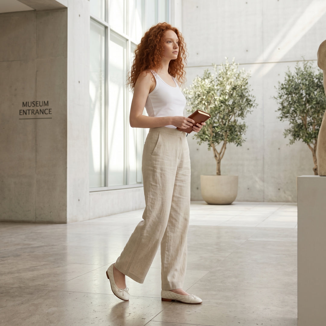 Weiße Ballerina Rautensteppung getragen Styling Museum