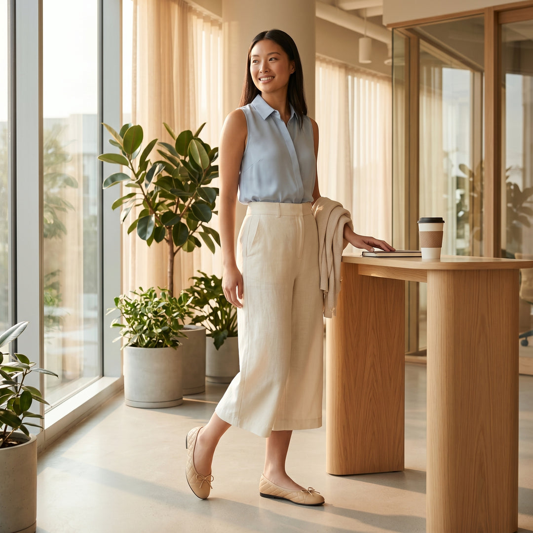 Apricot Ballerina Rautensteppung getragen Styling Büro