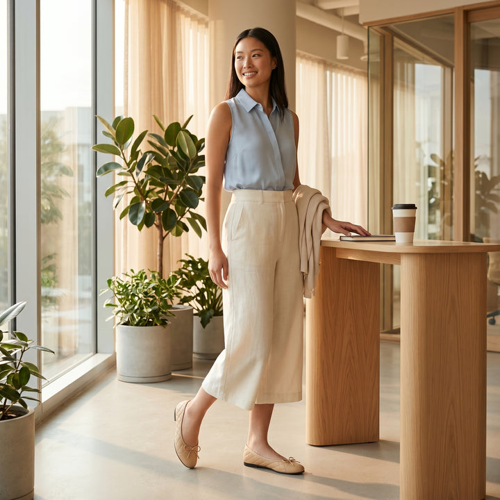Apricot Ballerina Rautensteppung getragen Styling Büro