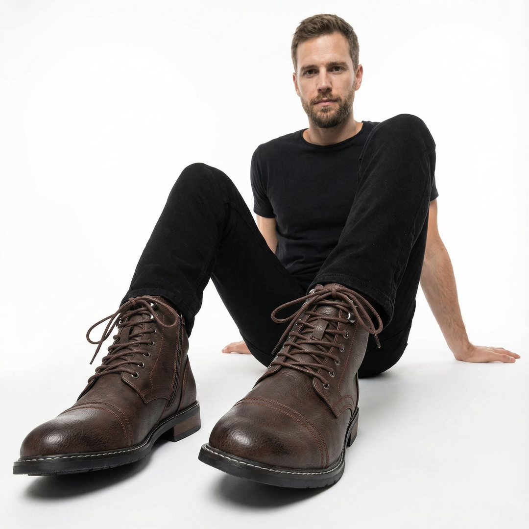 Herren Klassische Leder Ankle Boots