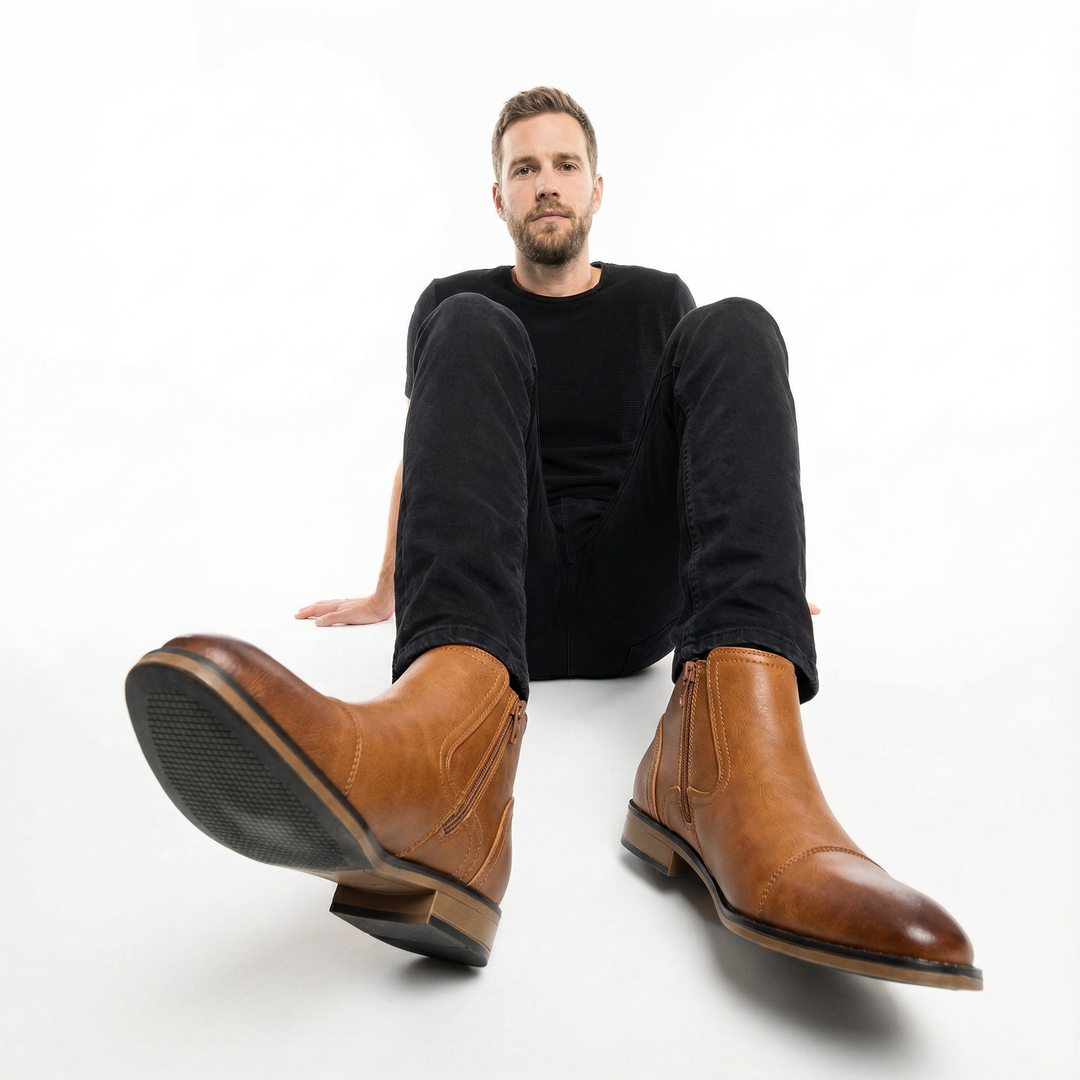 Herren Leder Ankle Boots Komfort