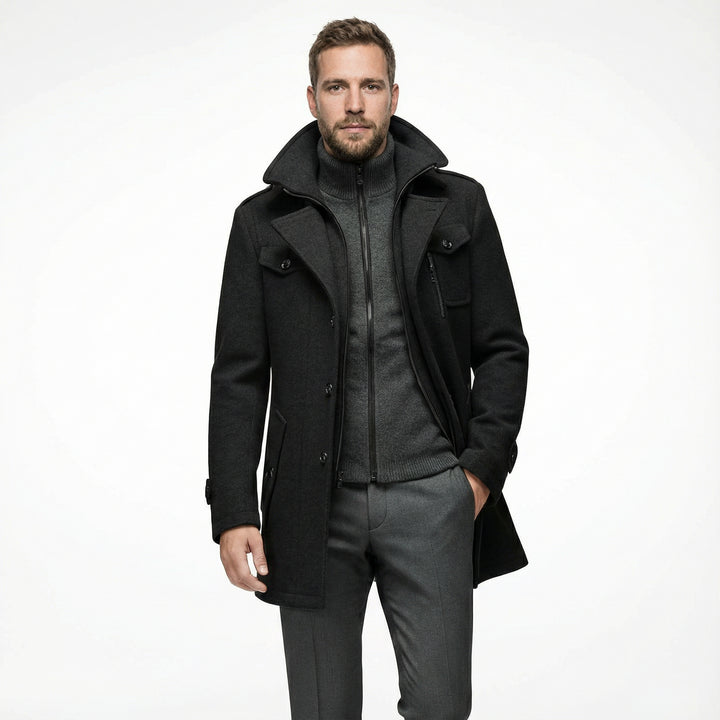 Herren Wollmix Wintermantel Elegant