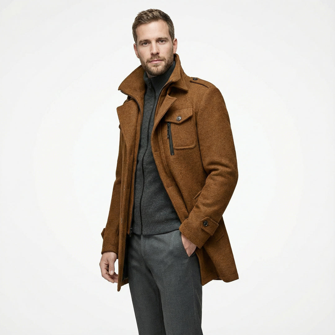 Herren Wollmix Wintermantel Elegant