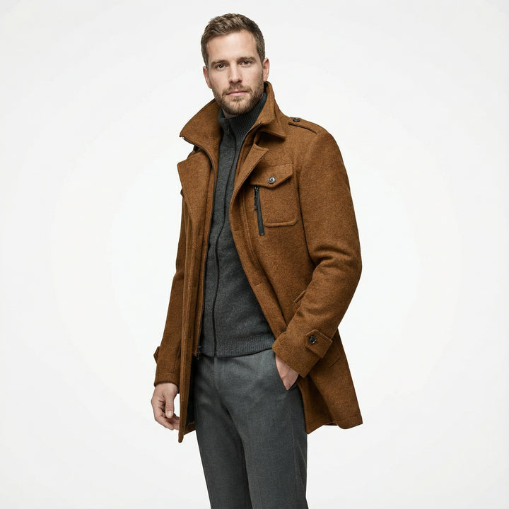 Herren Wollmix Wintermantel Elegant