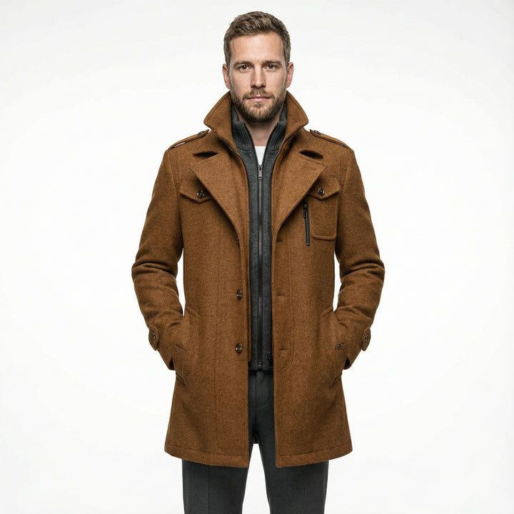 Herren Wollmix Wintermantel Elegant
