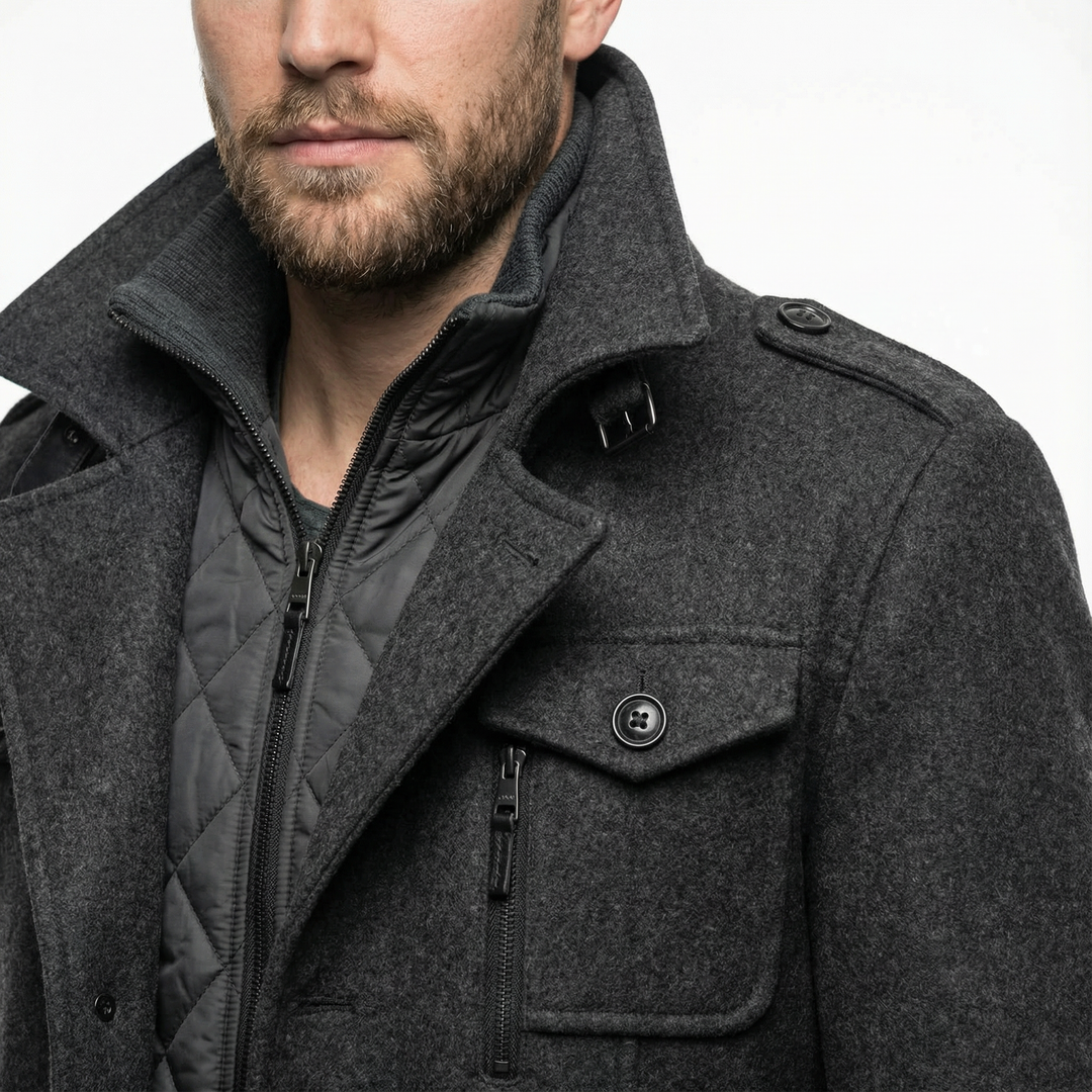 Herren Wollmix Wintermantel Elegant