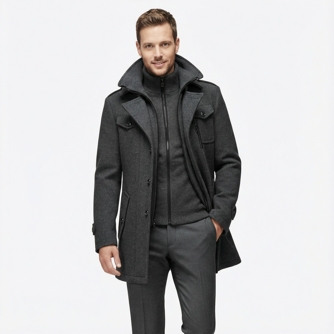 Herren Wollmix Wintermantel Elegant