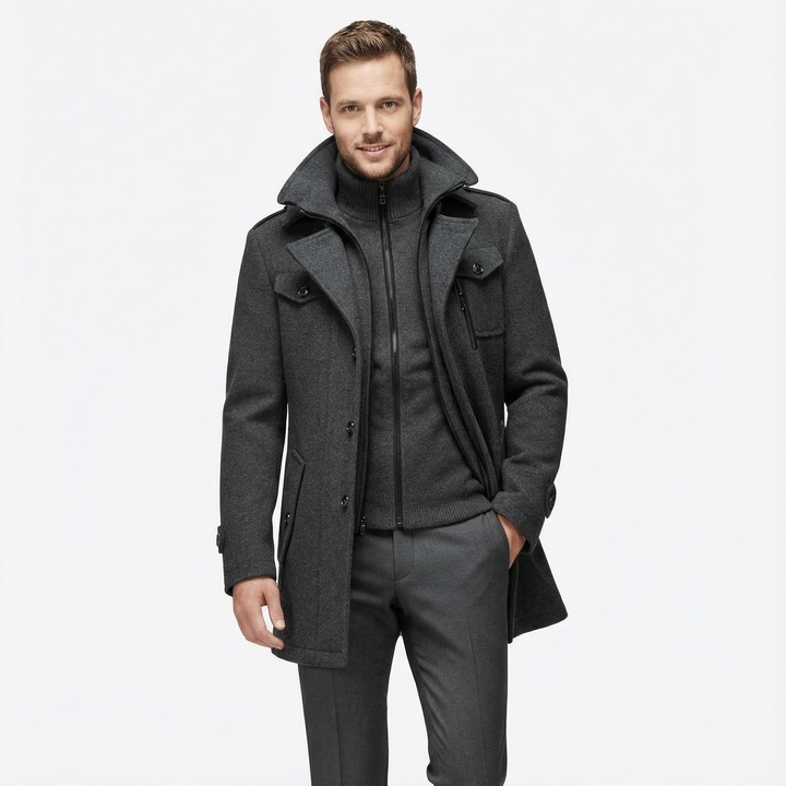 Herren Wollmix Wintermantel Elegant