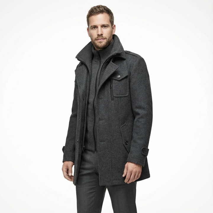 Herren Wollmix Wintermantel Elegant