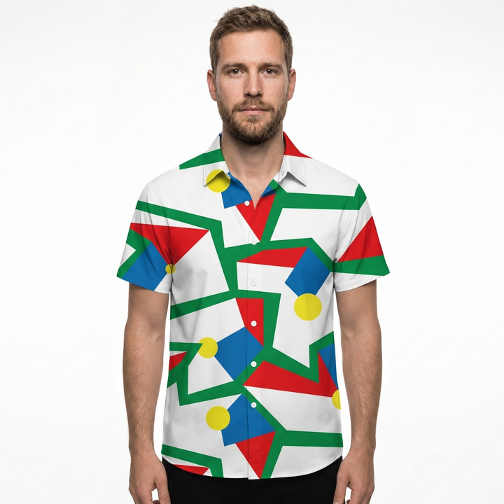 Herren Graffiti Print Kurzarmhemd