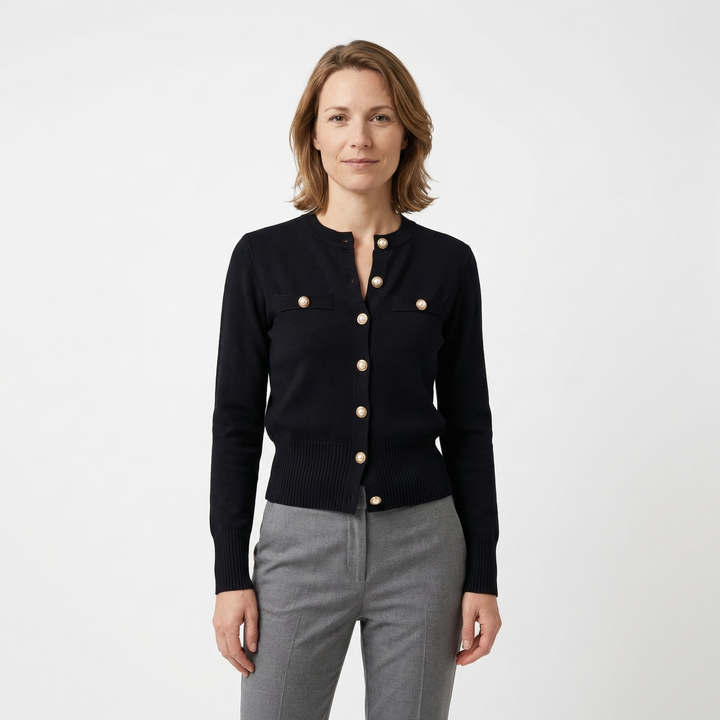 Damen Cardigan Lavendel, Langarm, Slim Fit