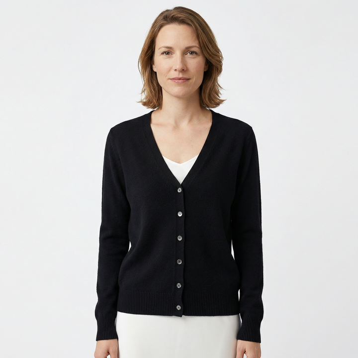 Damen V-Ausschnitt Strick Cardigan