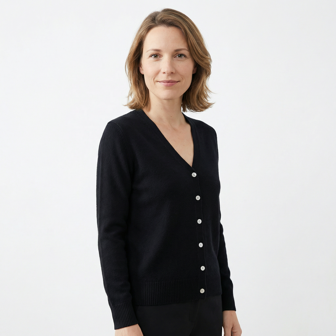 Damen V-Ausschnitt Strick Cardigan