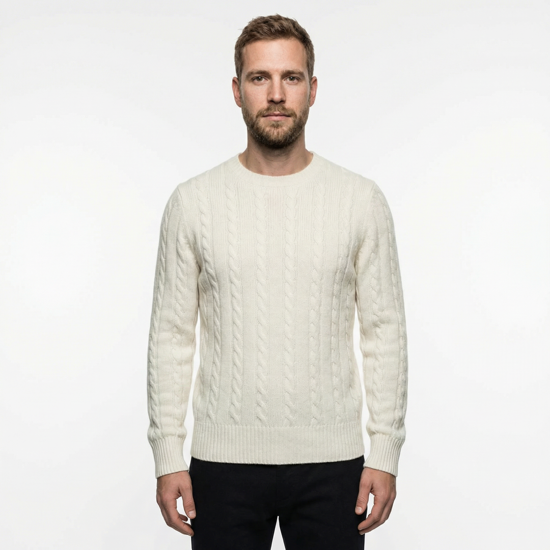 Herren Baumwollpullover Rundhals Klassisch