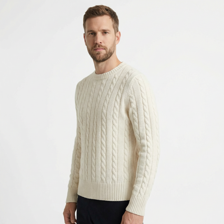 Herren Baumwollpullover Rundhals Klassisch