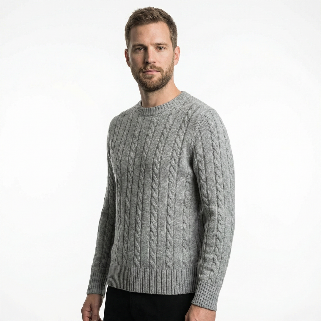 Herren Baumwollpullover Rundhals Klassisch