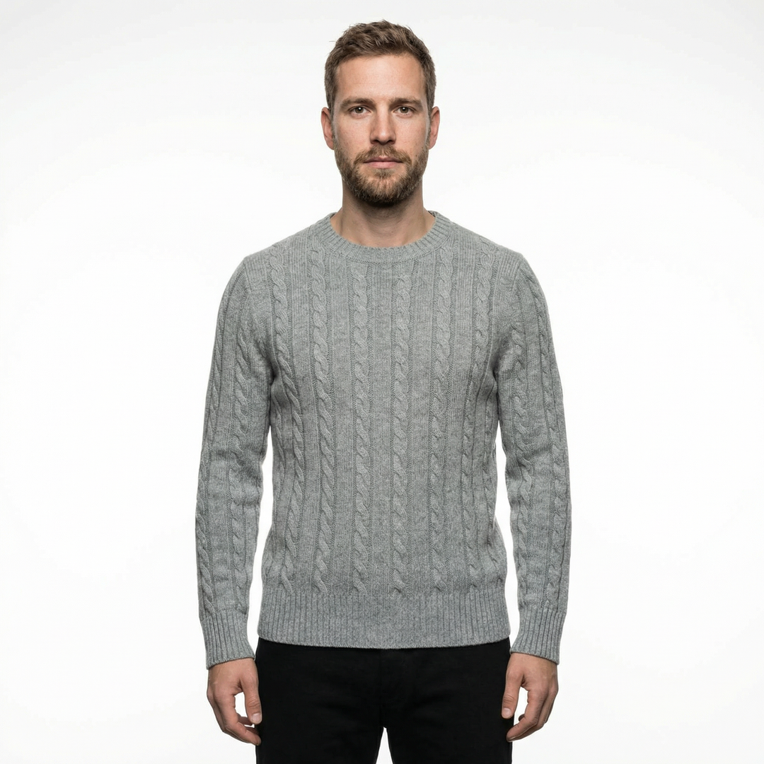 Herren Baumwollpullover Rundhals Klassisch