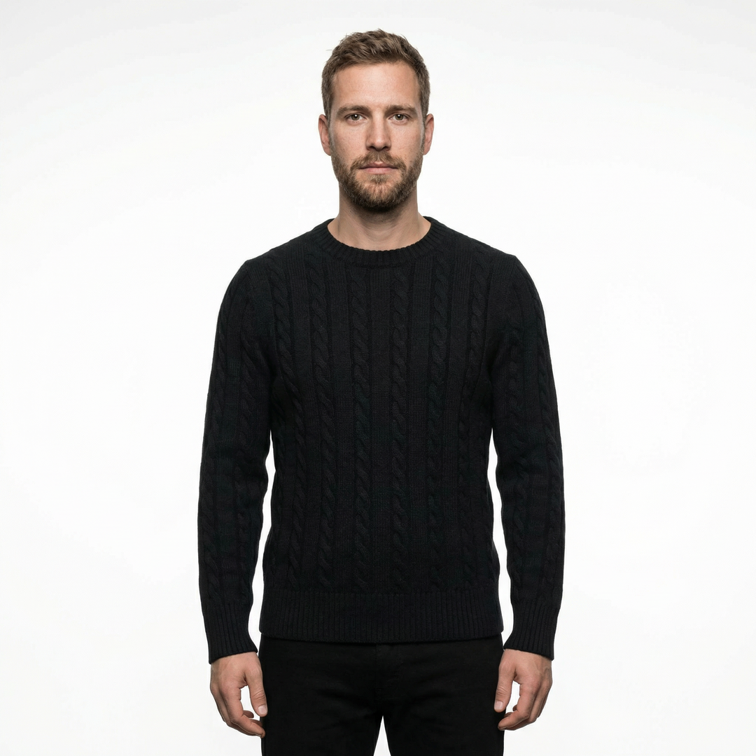 Herren Baumwollpullover Rundhals Klassisch