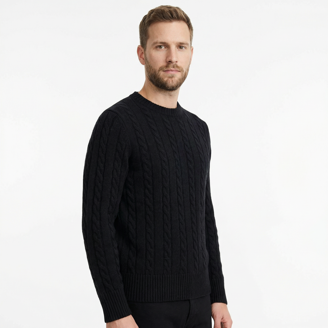 Herren Baumwollpullover Rundhals Klassisch