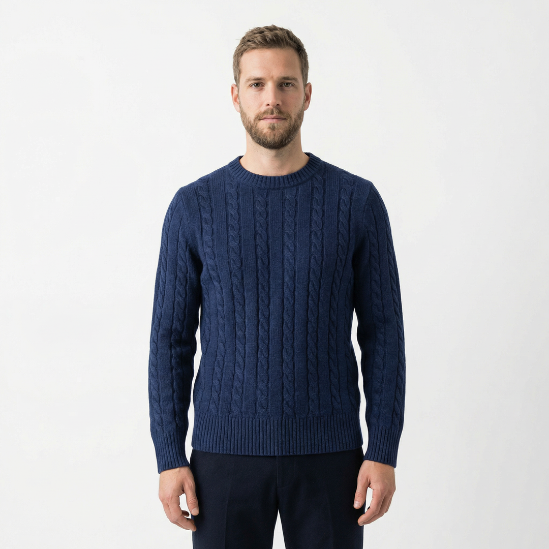 Herren Baumwollpullover Rundhals Klassisch
