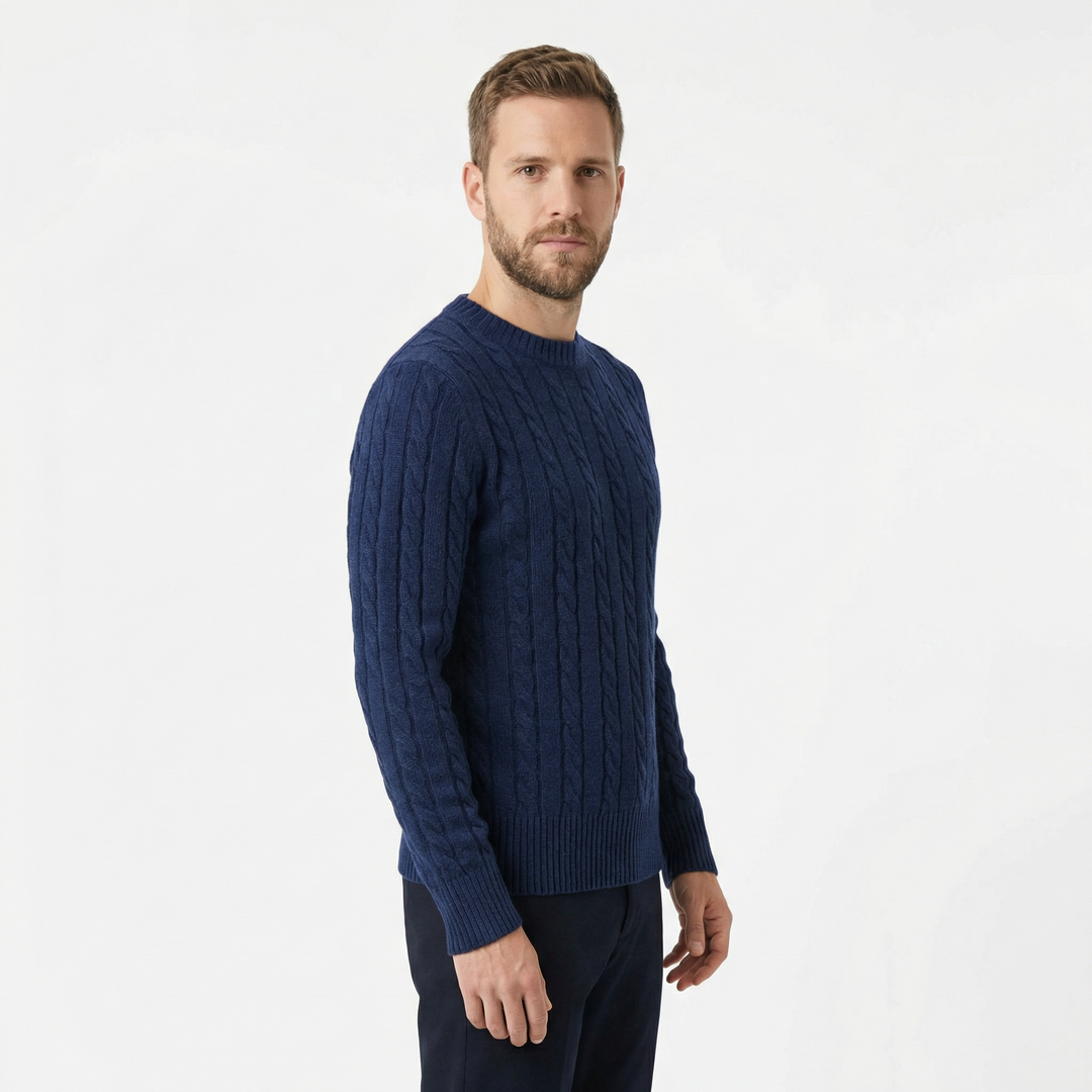 Herren Baumwollpullover Rundhals Klassisch