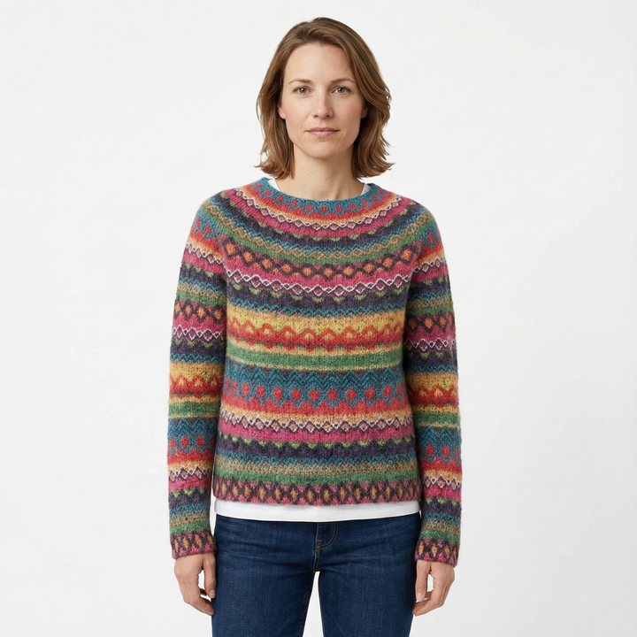 Damen Gestreifter Strickpullover