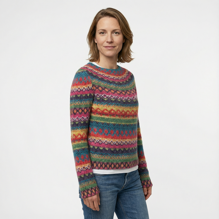 Damen Gestreifter Strickpullover