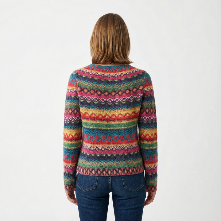 Damen Gestreifter Strickpullover