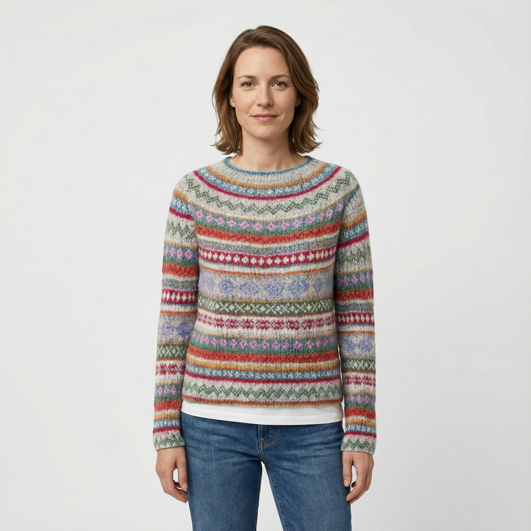 Damen Gestreifter Strickpullover