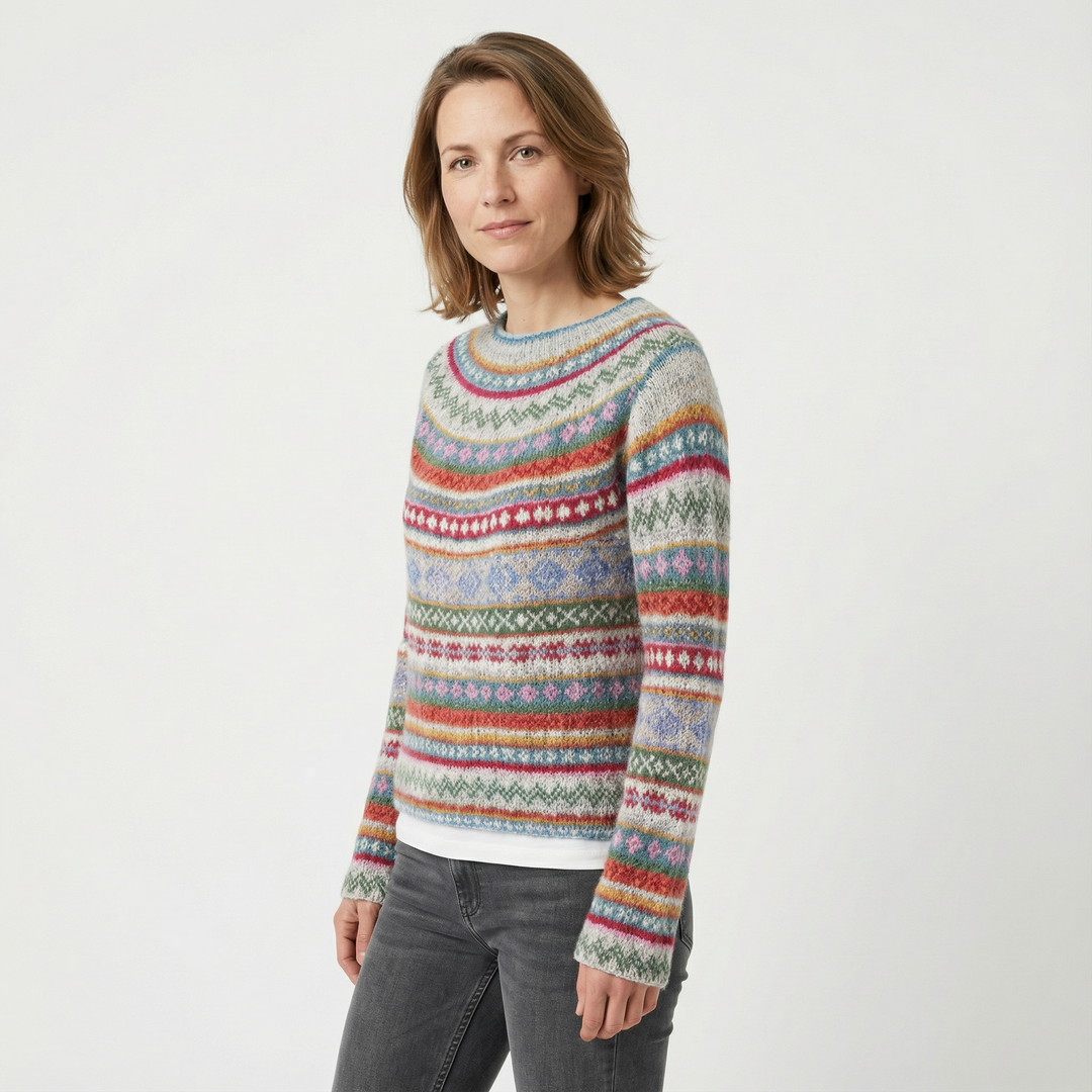 Damen Gestreifter Strickpullover