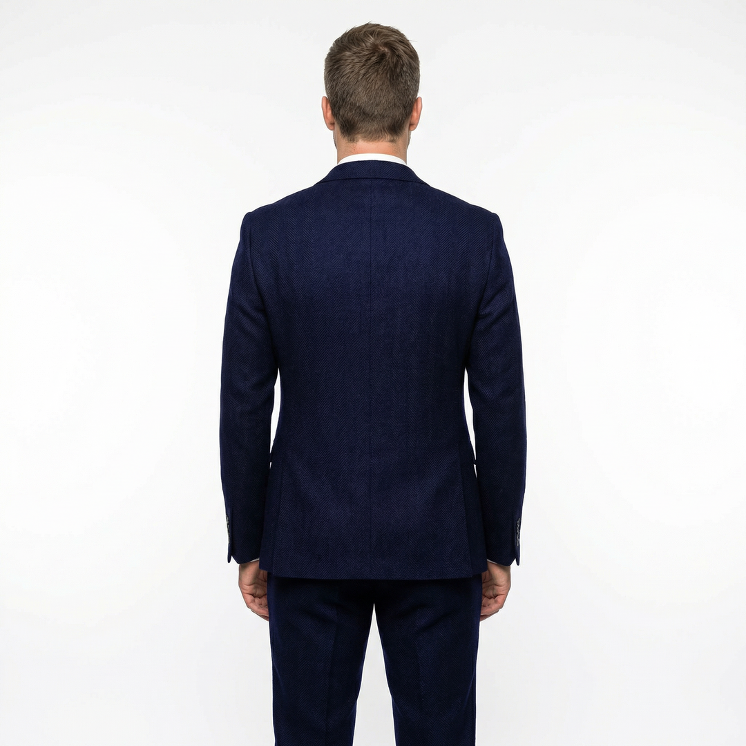 Tweed Herringbone 3-teiliger Anzug