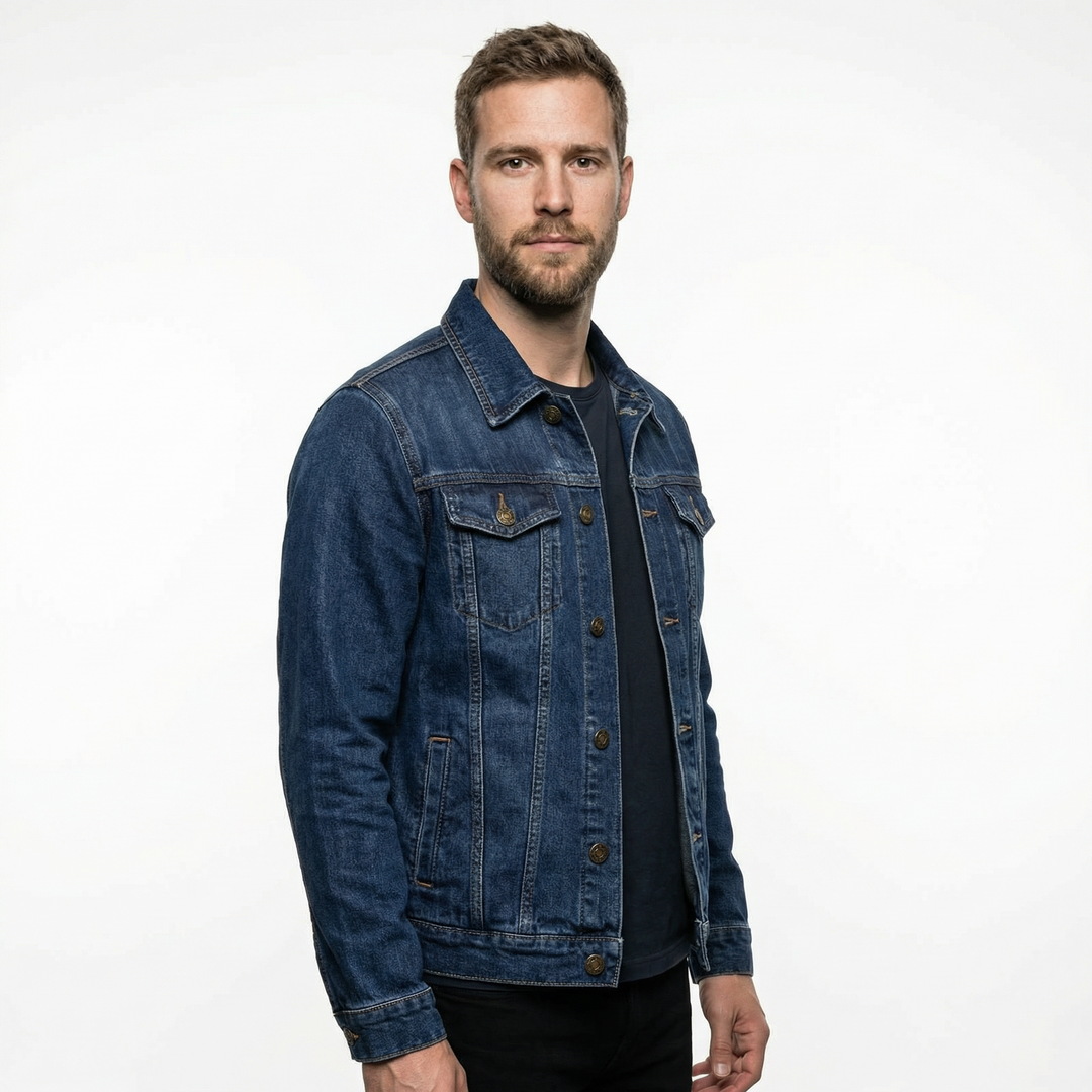 Herren Jeansjacke Stilvoll Lässig