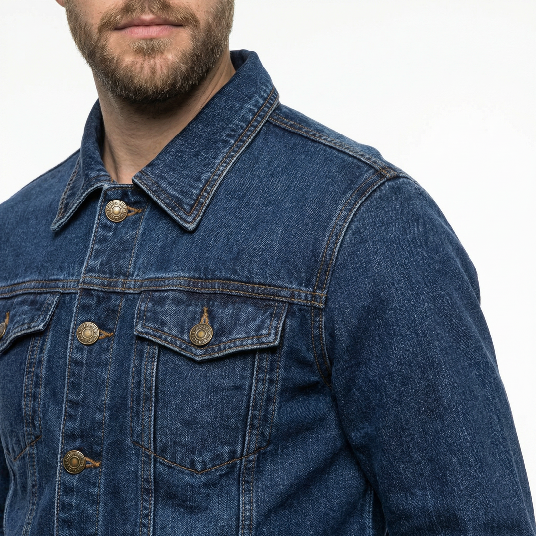 Herren Jeansjacke Stilvoll Lässig
