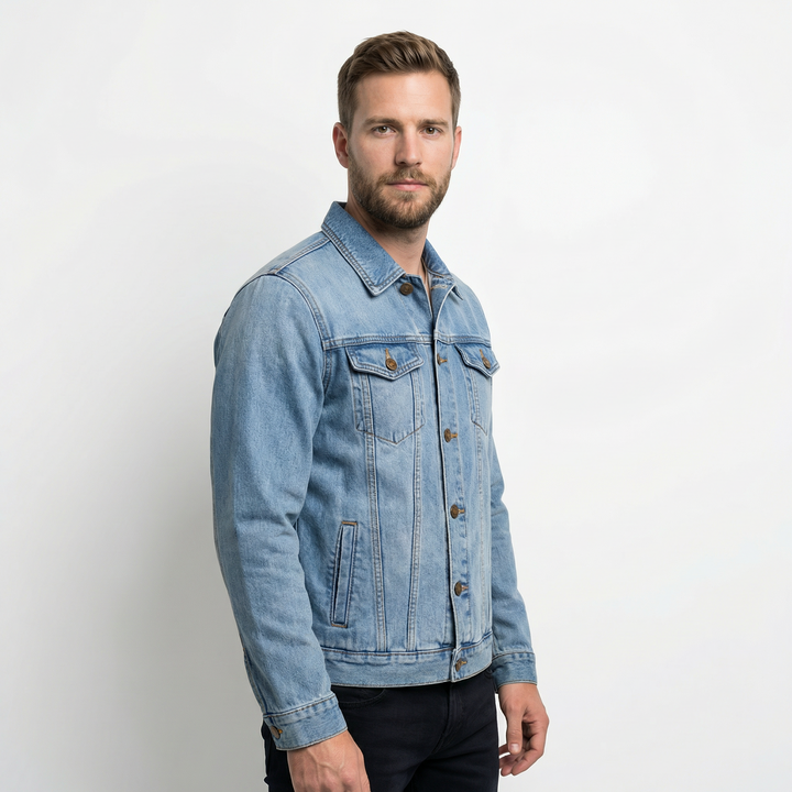Herren Jeansjacke Stilvoll Lässig