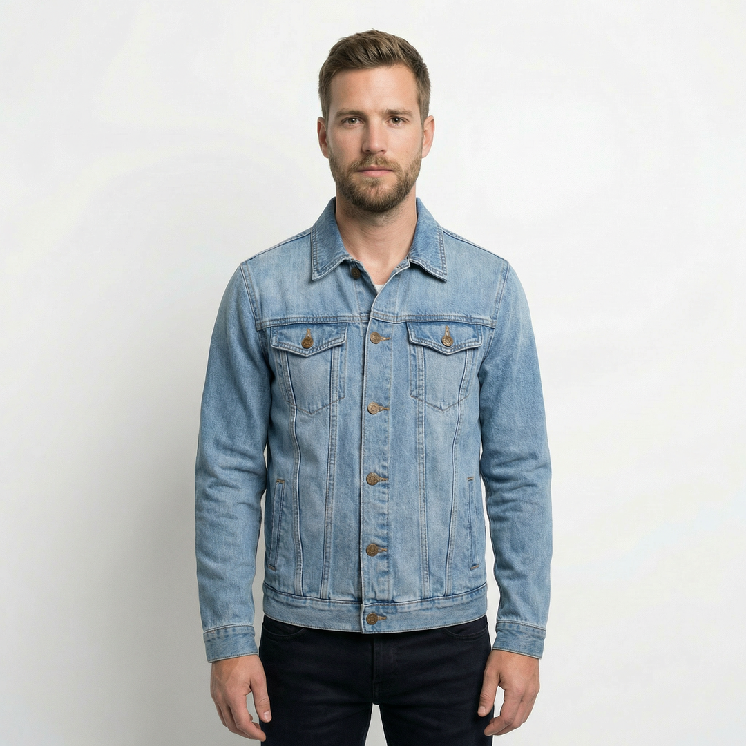 Herren Jeansjacke Stilvoll Lässig