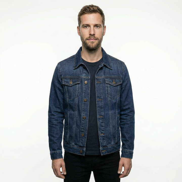 Herren Jeansjacke Stilvoll Lässig