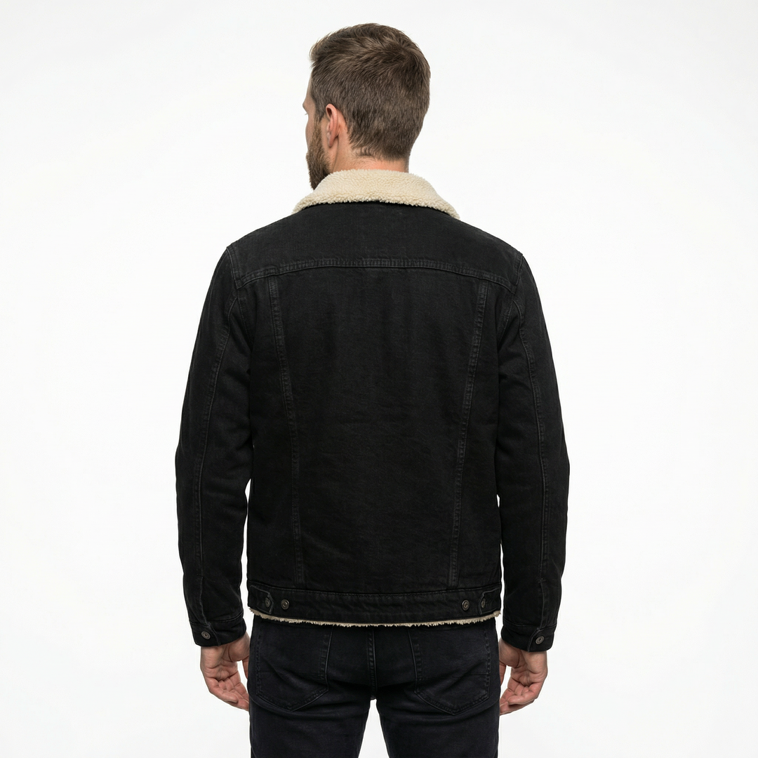 Herren Jeansjacke Mit Pelzfutter