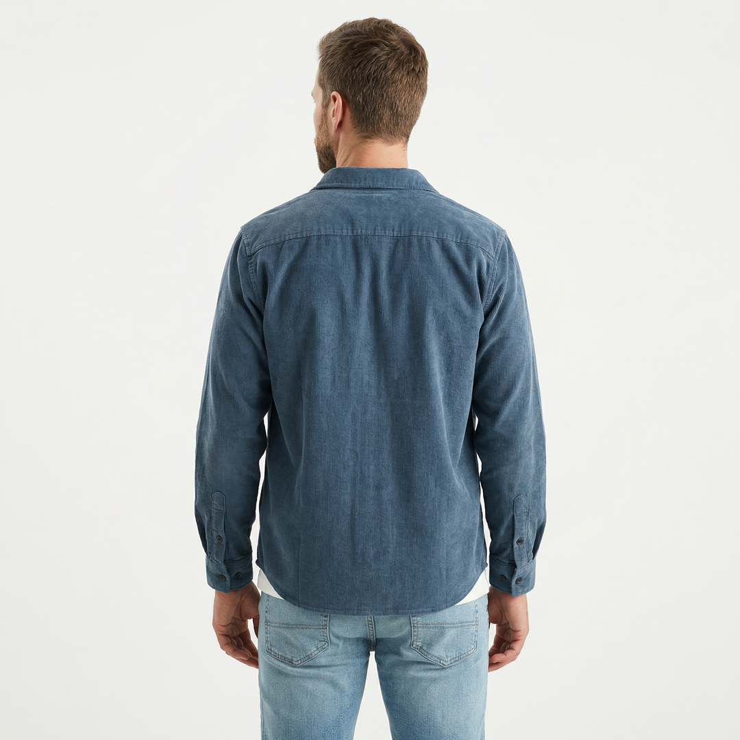 Herren Cordhemd Gefüttert Langarm