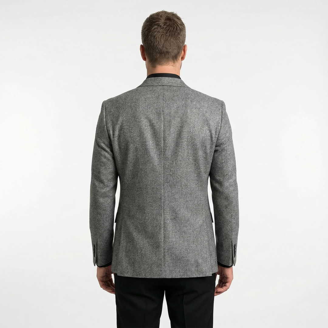 Herren Slim-Fit Blazer hellgrau, Dreiviertelansicht, seitliche Taschen