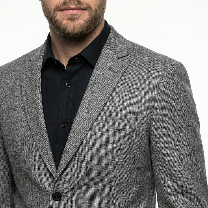 Herren Slim-Fit Blazer marineblau, einreihig, Frontansicht