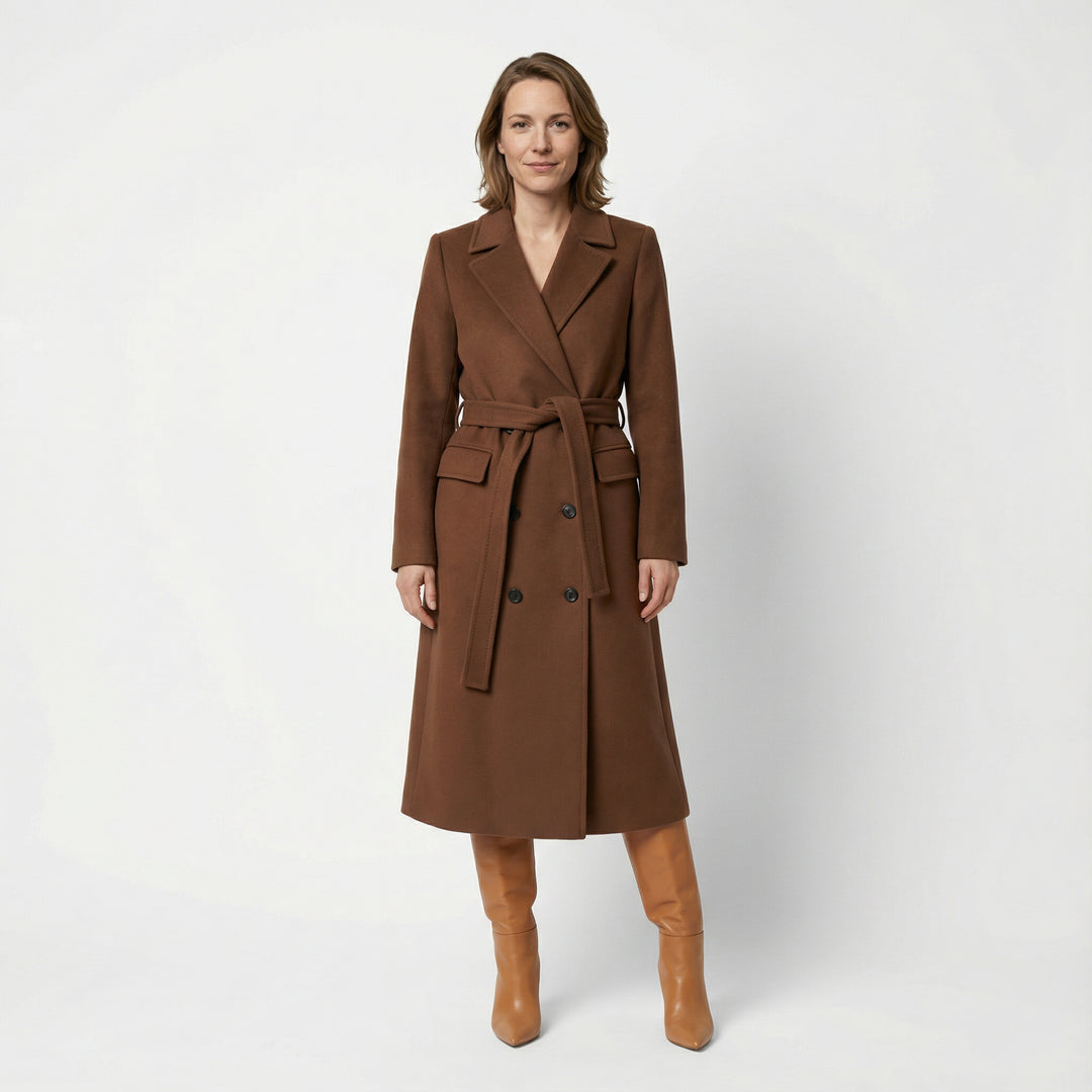 Damen Eleganter Doppelreihiger Wintermantel