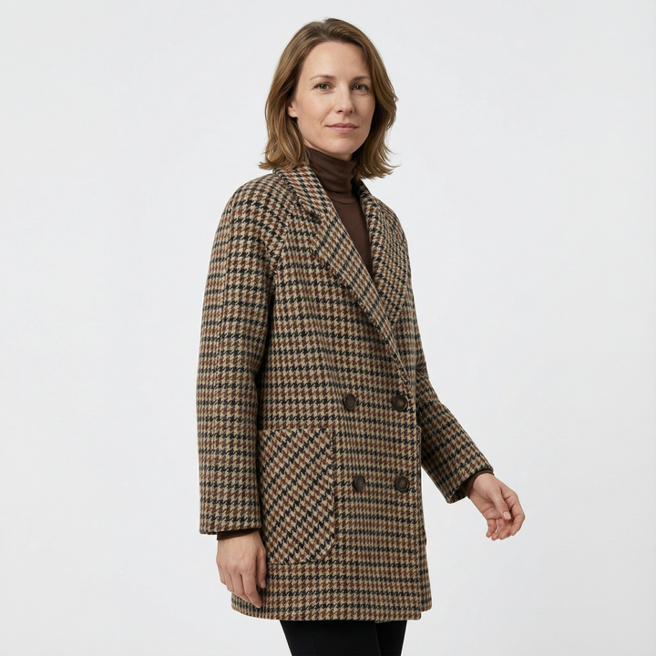 Damen Karierte Elegante Jacke