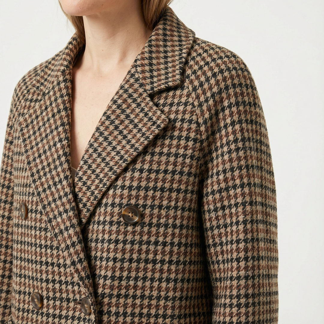 Damen Karierte Elegante Jacke