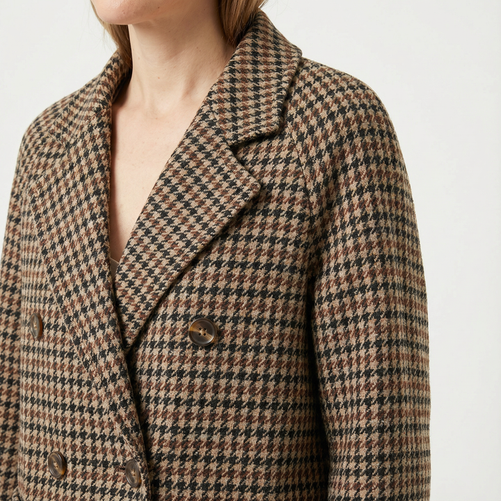 Damen Karierte Elegante Jacke