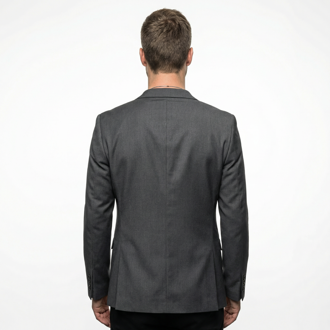 Rückenansicht Herren Slim Fit Blazer in Dunkelgrau
