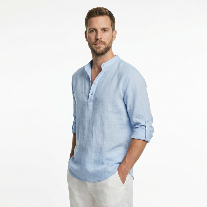 Herren-Leinenhemd Sommer Freizeit